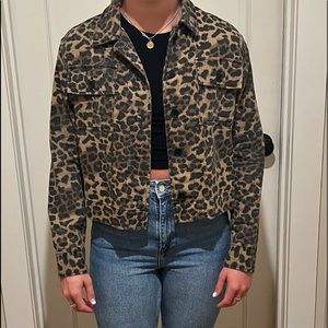 Bloomingdales Aqua Cheetah-Print Jacket